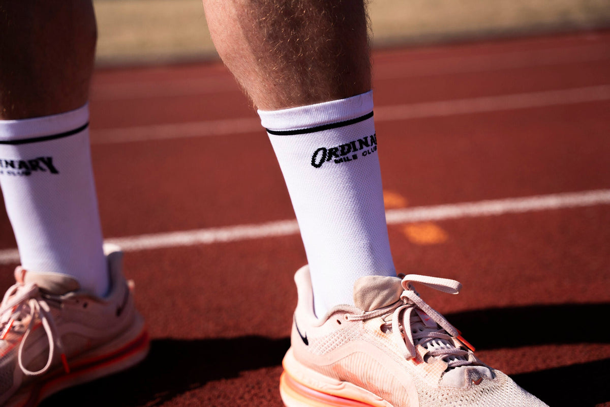 Runner in Ordinary Mile Club kit after a run in Northamptonshire