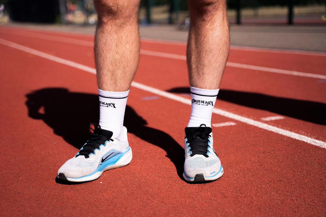 Runner in Ordinary Mile Club kit after a run in Oxfordshire